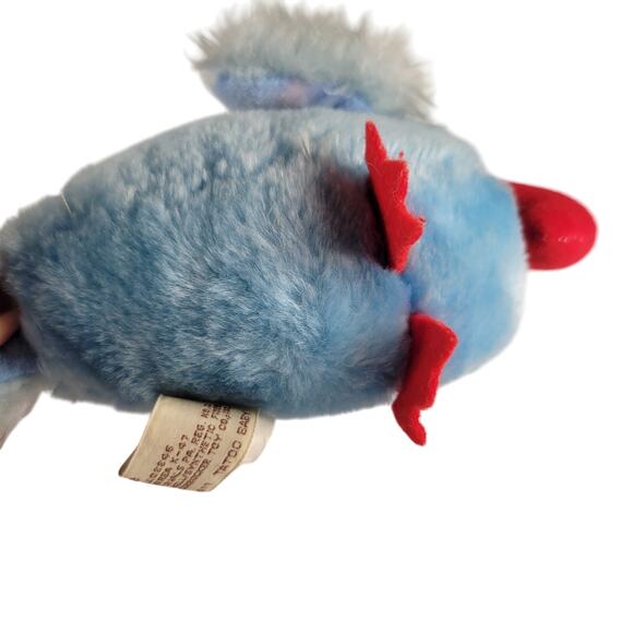 Vintage Applause Blue Bird Parrot Stuffed Animal Plush Red Beak 1981 Tatoo Baby - Picture 4 of 11
